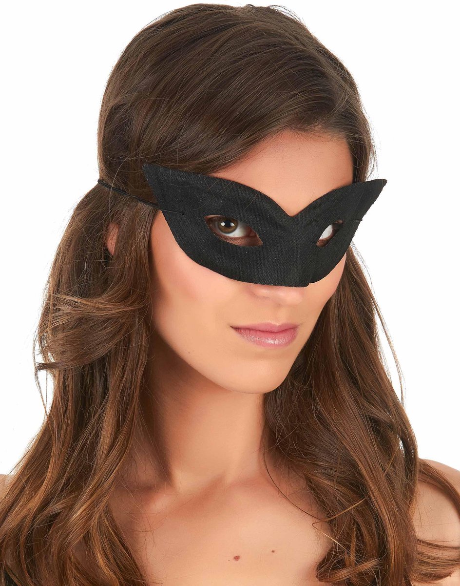 NINGBO PARTY SUPPLIES - Puntig zwart halfmasker voor volwassenen - Maskers > Masquerade masker